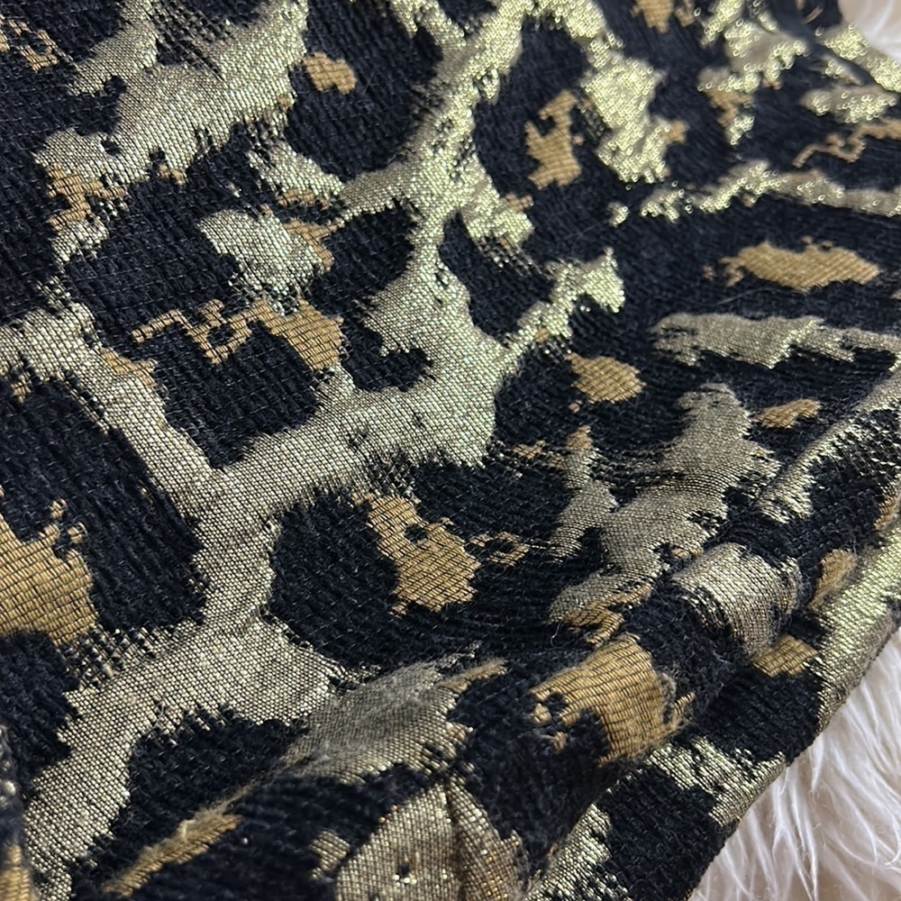 ANTHROPOLOGIE Hutch Brocade Metallic Leopard Animal Print Blouse Women’s xs - Picture 6 of 9